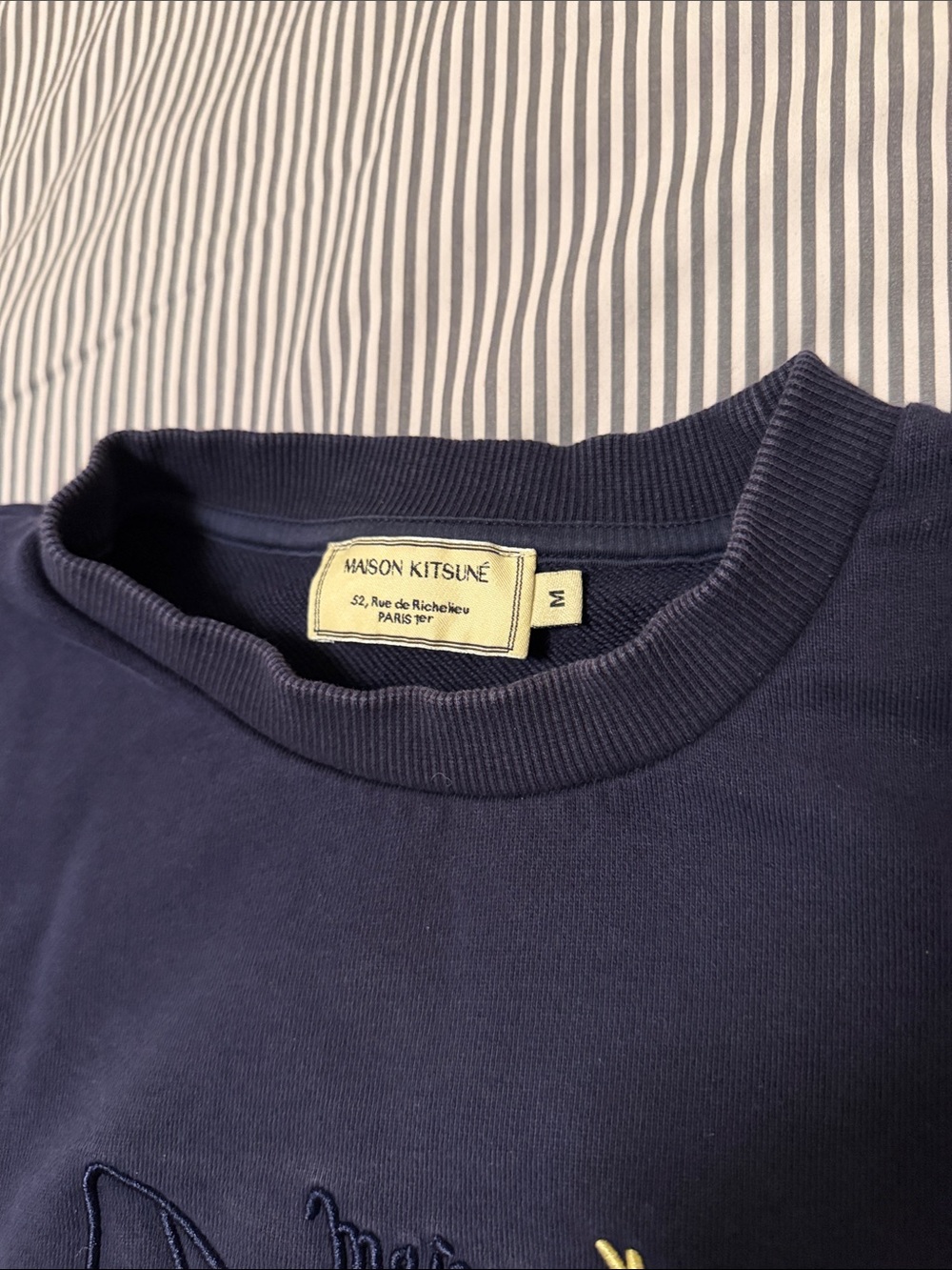 Maison Kitsune Navy Embroidered Fox Sweatshirt - Picture 3 of 7